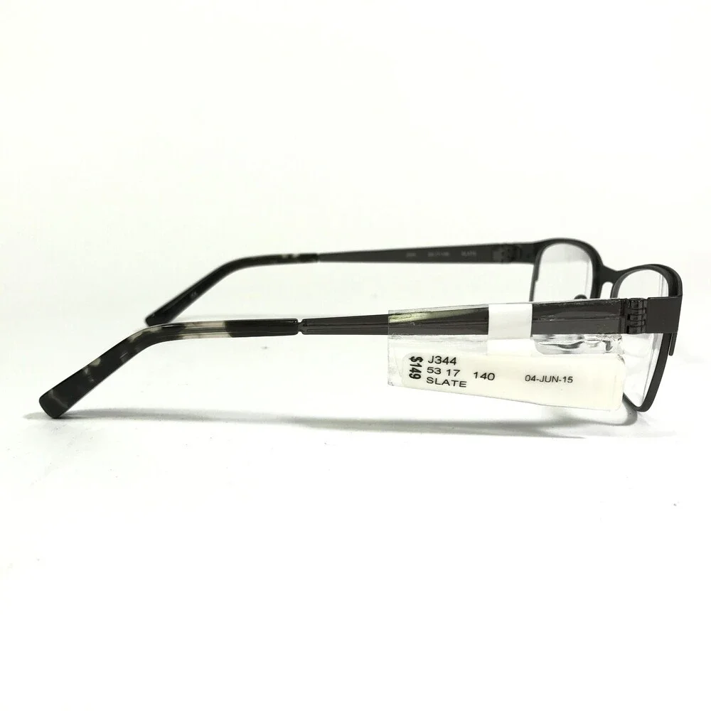 Jones New York Eyeglasses Frames J344 SLATE Grey Rectangular Full Rim 53-17-140